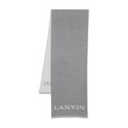 Lanvin Stickad Wraparound Halsduk med Logo Motif Gray, Dam