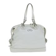 Celine Vintage Pre-owned Belagd canvas handvskor White, Dam