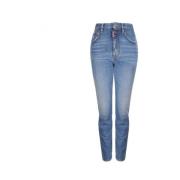 Dsquared2 Hög midja Straight Leg Jeans Blue, Dam