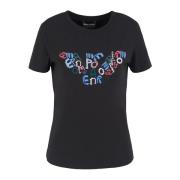 Emporio Armani Svarta T-shirts och Polos med Mönster Black, Dam