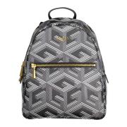 Guess Svart Polyuretan Ryggsäck med Justerbara Remmar Black, Unisex