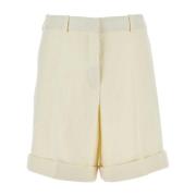 Jil Sander Ivory Hamp Shorts Beige, Dam