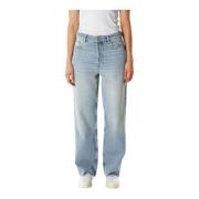 Ganni Wide Leg High Waist Jeans Blue, Dam