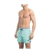 Bikkembergs Elegant Blå Badshorts med Brandingband Blue, Herr