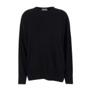 Semicouture Svart Crewneck Ull Kashmir Tröja Black, Dam