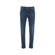 Jacob Cohën Slim Cropped Carrot Jeans med Detaljer Blue, Herr