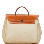 Hermès Vintage Pre-owned Canvas ryggsckar Beige, Dam