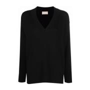 Drumohr V-neck Knitwear Black, Dam