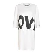 Moschino Trendy Dress Line White, Dam