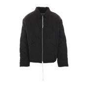 Acne Studios Svart Vadderad Kappa med Logotyptryck Black, Herr