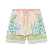 Casablanca Art Deco Linen Shorts MultiColour Multicolor, Herr