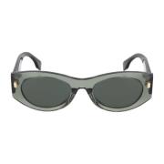 Fendi Stiliga ovala solglasögon Green, Unisex