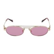 Miu Miu Rund Metallram Solglasögon Yellow, Unisex