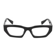 Miu Miu Rektangulära Acetatglasögon Black, Unisex