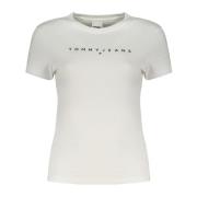 Tommy Hilfiger Kortärmad Logotyp Tryck T-shirt Vit White, Dam