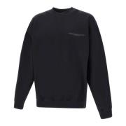 Y-3 Svart Bomullssweatshirt med Logotryck Black, Herr