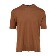 PT Torino Vit Bomull-silkeblandning T-shirts och Polos Brown, Herr