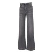 7 For All Mankind Modern Dojo Heritage Denim Flared Jeans Gray, Dam