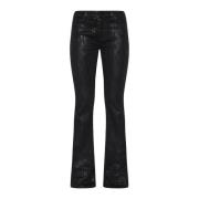 7 For All Mankind Svart Cobra Flared Jeans Black, Dam