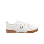 Fred Perry Beige Karamell Sneakers B722 White, Herr