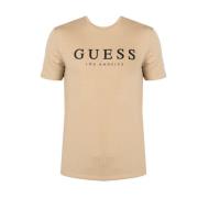 Guess Elegant Rund Hals T-shirt Beige, Herr