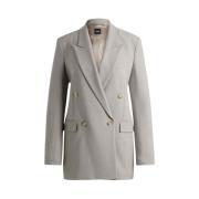 Hugo Boss Elegant Dubbelknäppt Blazer Gray, Dam