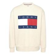 Tommy Hilfiger Beige Sweater med Flaggbadge Beige, Herr