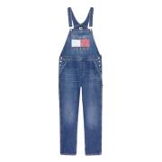 Tommy Hilfiger 90-talsstil Denim Dungaree Klänning Blue, Herr