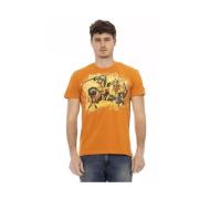 Trussardi Elegant Orange Rundhalsad Tee Orange, Herr