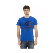 Trussardi Elegant Blå Kortärmad T-shirt med Frontprint Blue, Herr