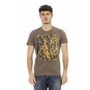 Trussardi Elegant brun T-shirt med Frontprint Brown, Herr