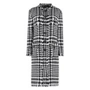 Dolce & Gabbana Houndstooth Coat med Logo Detaljer Multicolor, Dam