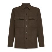 Jil Sander Brun Ull Skjortjacka Herr Brown, Herr