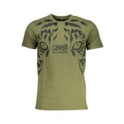 Cavalli Class Grön Bomull Logo Print T-shirt Green, Herr