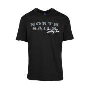 North Sails Svart bomull T-shirt med präglat logotyp Black, Herr