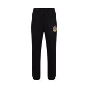 Iceberg Borstad Fleece Joggers med Vxme Bear Print Black, Herr