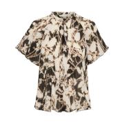 InWear Svart Silhuett Blommor Topp Multicolor, Dam