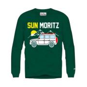 MC2 Saint Barth Grön Långärmad Bomull T-shirt Sun Moritz Green, Herr