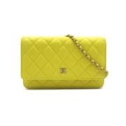 Chanel Vintage Pre-owned Laeder chanel-vskor Yellow, Dam