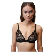 Undress Code Zebra Mesh Bralette Black, Dam