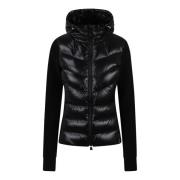 Moncler Quiltad Vadderad Fleecehoodie Black, Dam