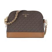 Michael Kors Charm Large Dome Crossbody Brown Acorn Brown, Dam