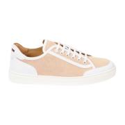 Testoni Tryckt Canvas Mocka Sneaker Beige, Herr