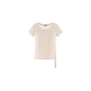 Herno Bomull Jersey Båthals T-shirt Beige, Dam