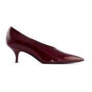 Guglielmo Rotta Burgundy läderpumps med klack Red, Dam