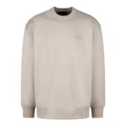 Y-3 Crewneck Sweatshirt Bomull Ss24 Oversized Passform Beige, Herr