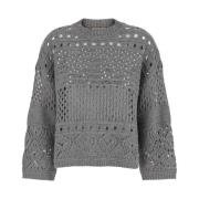 Twinset Mysiga Grå Sweaters Maxi Maglia Warm Gray, Dam