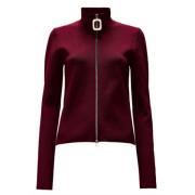 JW Anderson Burgundy Zip-Up Cardigan Red, Dam