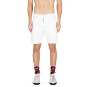 Dsquared2 Vita Stretch Bomullsshorts med Logo White, Herr