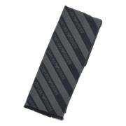 Emporio Armani Logoed Bands Pashmina Scarf Svart Black, Herr